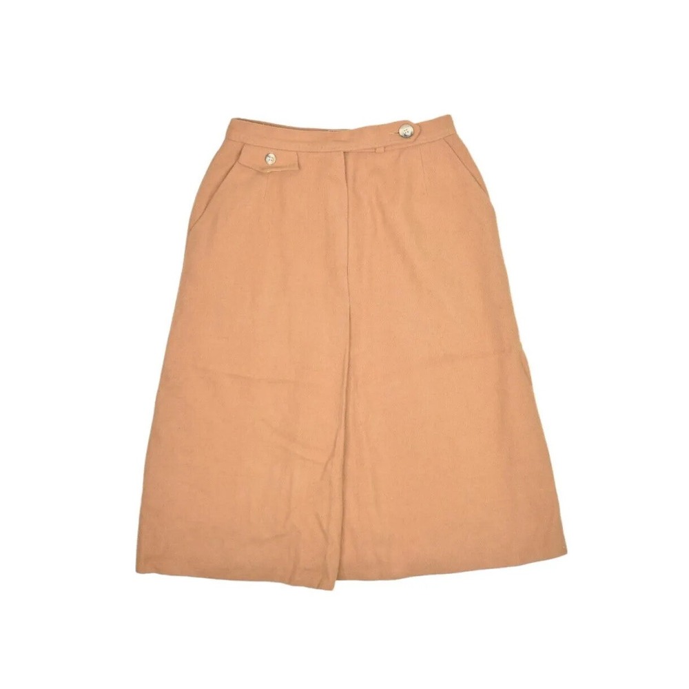 Vintage Evan Picone Skirt Womens 10 Wool Tan Brown Made in USA Saks Fifth